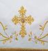 Picture of Satin altar tablecloth, gold & silver embroidery, precious stones 63x39 inch - White, Ivory