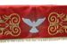 Imagen de Mantel de altar satén de algodón bordado frontal Espíritu Santo cm 250x150 - Rojo, Marfil