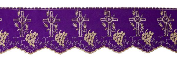 Picture of Altar tablecloth Ruffle with Grapes Spikes Cross H. 17 cm (6,7 inch)