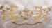 Picture of MADE TO MEASURE Marian altar tablecloth cotton satin with strass, colored stones, 3 front embroideries - Ivory