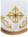 Picture of MADE TO MEASURE + CUSTOM IMAGE Satin altar tablecloth gold embroidery, precious stones - White, Ivory