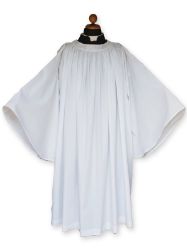 Immagine di Cotta anglicana bianca in misto cotone rifinita a mano
