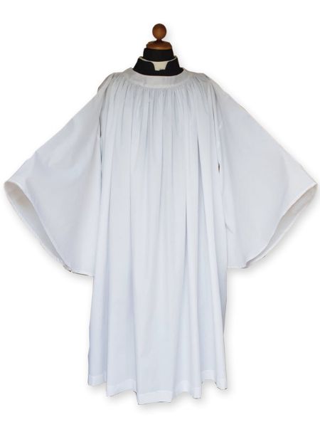 Imagen de Sobrepelliz anglicana blanca mezcla algodón acabada a mano