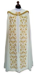 Picture of Pure wool solemn Cope embroidered and embellished with Swarovski - Ivory, Violet, Red, Green