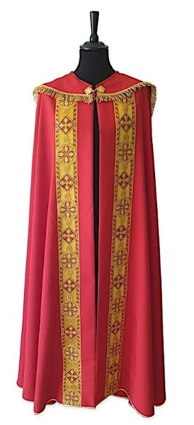 Immagine di Piviale tessuto vaticano gallone e Croce ricamata