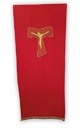 Picture of Lectern Cover in Vatican fabric Tau embroidery 98,4 x 19,7 inch - Ivory, Violet, Red, Green, White, Pink, Morello