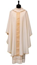 Picture of Vatican fabric Chasuble with fine galloon - Ivory, Violet, Red, Green, White, Pink