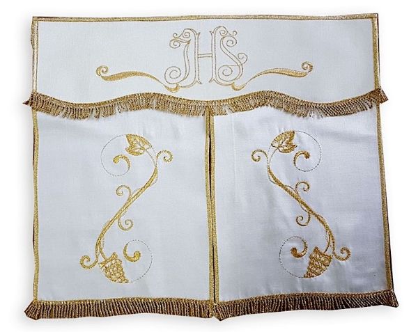 Immagine di Conopeo per Tabernacolo in raso IHS Uva 40x50 cm