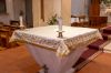 Picture of Solemn baroque square Altar Cloth | 4-sides embroidery, stones | 59x59 inch