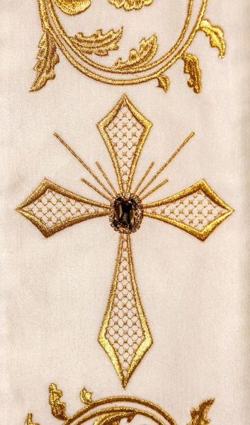 Picture of Solemn baroque Stole | Cotton silk | Embroidery, stones