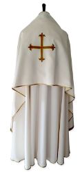 Imagen de Velo Humeral sencillo tejido Vaticano Cruz dorada bordada cm 250x65 - Marfil, Morado, Rojo, Verde