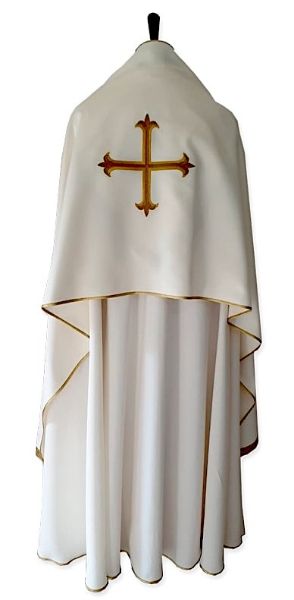 Picture of Vatican fabric simple Humeral Veil with gold lily Cross on back