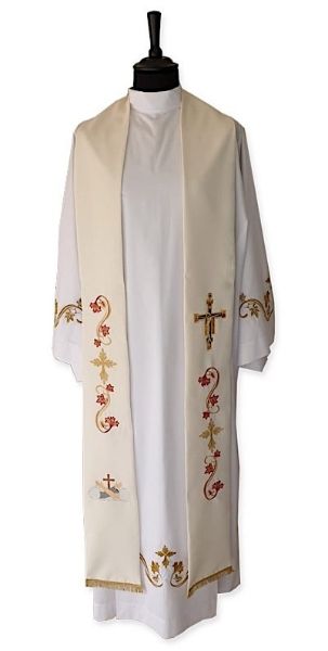 Immagine di Stola sacerdotale Francescana ricami e stampa