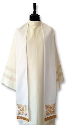Picture of Polyester satin priestly Stole embroidered with stones - Ivory, Violet, Red, Green, White, Pink, Morello