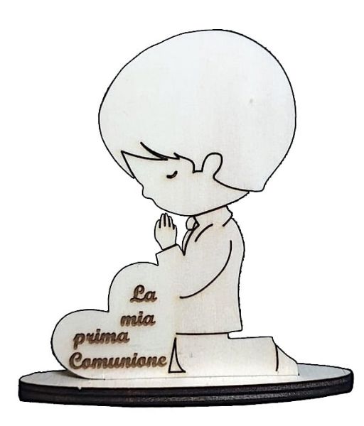 Immagine di Bomboniere per Comunione maschio 12x8 cm legno