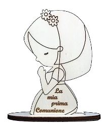Picture of Girl praying - First Communion wooden favor cm 12x8 