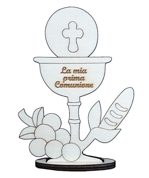 Immagine di Bomboniere Prima Comunione Calice 15x11 cm legno