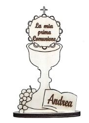 Picture of CUSTOMIZED Wooden favor - Chalice with "My First Communion" inscription and customized name cm 15x8,5 
