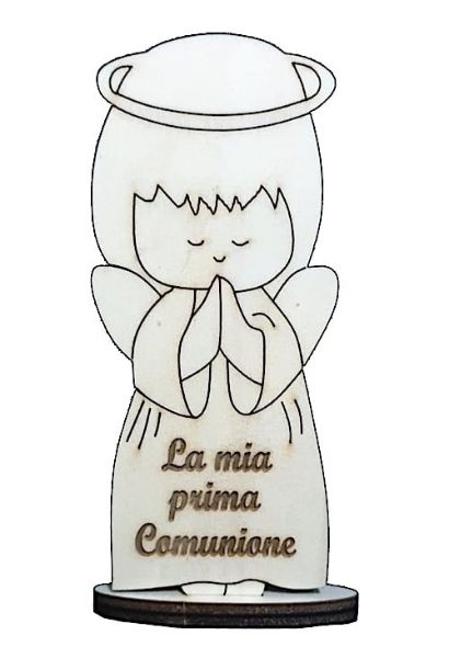 Picture of Italian First Communion wooden favors for girls 12x5 cm Angel