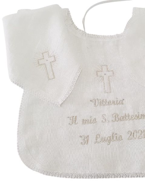 Immagine di Set Camicina Battesimo PERSONALIZZATA con Fazzoletto