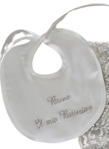 Immagine di Bavetta PERSONALIZZATA “Il mio Battesimo” seta