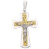 Imagen de Crucifijo moderno plata 925 bicolor para hombre mujer