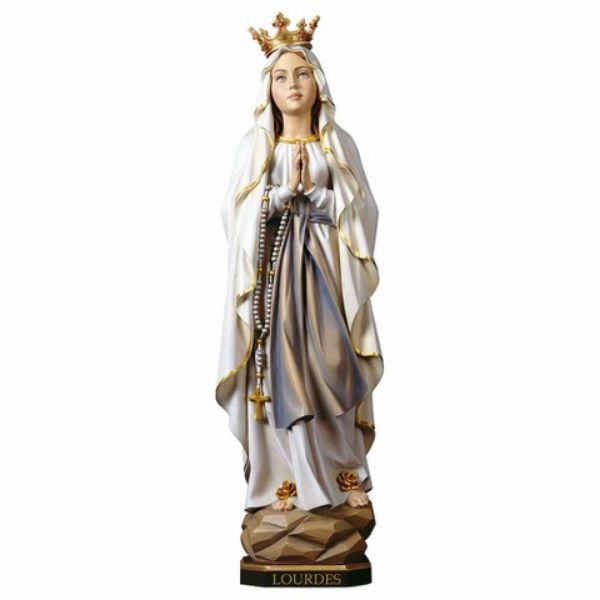 Picture of Our Lady of Lourdes Statue with crown 20 cm (7,9 inch) | wood