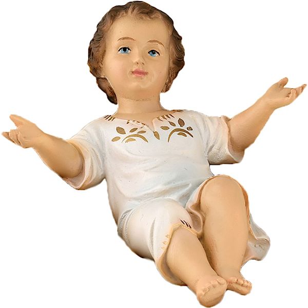 Immagine di Statuetta Gesù Bambino sdraiato 14 cm resina Lando Landi
