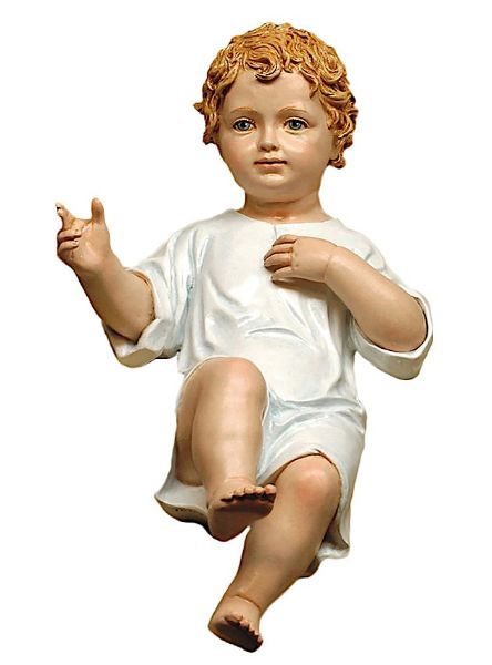 Immagine di Statua Gesù Bambino sdraiato 30 cm Lando Landi da esterno
