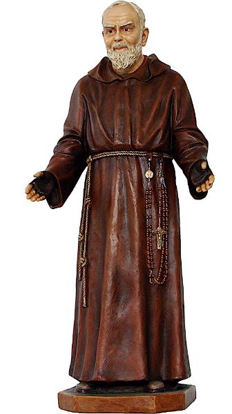 Immagine di Statua grande Padre Pio accogliente 150 cm resina da esterno