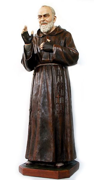 Immagine di Statua Padre Pio altezza uomo 175 cm resina da esterno