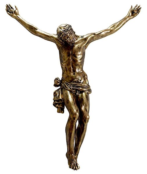 Immagine di Corpo di Cristo effetto bronzo 80 cm vetroresina