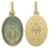 Imagen de Medalla la Milagrosa gr 2,2 oro amarillo 18k esmalte verde