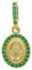 Immagine di Medaglia Miracolosa gr 1,5 oro giallo 18k zirconi verdi e madreperla