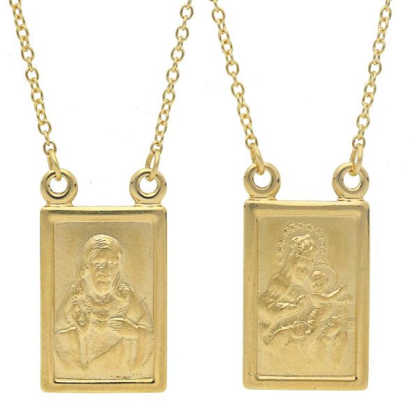 Picture of Yellow gold 18k Scapular Necklace gr 8,8 Virgin of Carmel