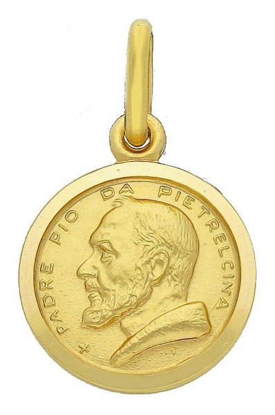 Imagen de Medalla Padre Pio de Pietrelcina gr 2 oro amarillo 18k
