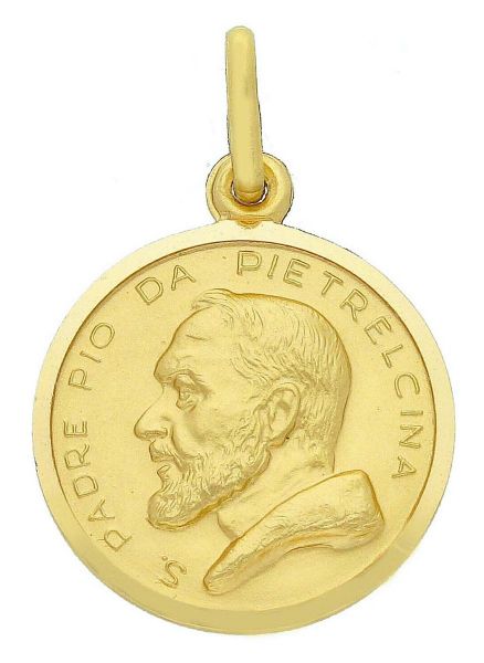 Imagen de Medalla San Pio de Pietrelcina gr 3,2 oro amarillo 18k