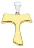 Imagen de Cruz Tau moderna gr 1,6 oro blanco / amarillo 18k