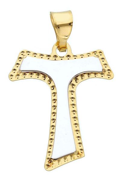 Imagen de Tau franciscana doble gr 1,2 oro bicolor 18k