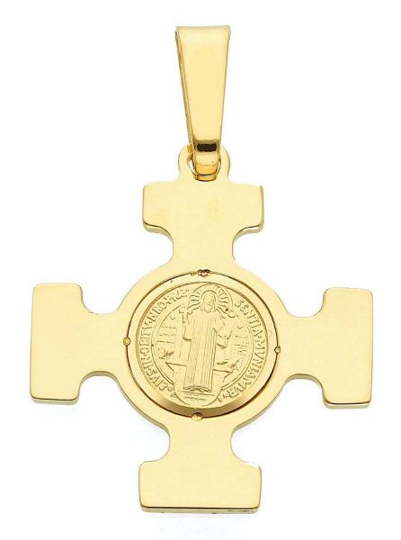 Immagine di Croce di San Benedetto gr 3,5 oro giallo 18k
