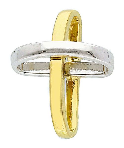 Picture of Cross Pendant gr 1,15 yellow / white gold 18k