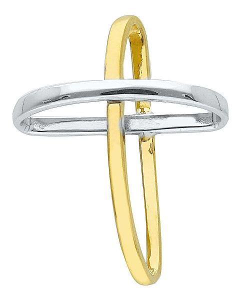 Immagine di Croce donna ad anello gr 1,8 oro giallo / bianco 18k