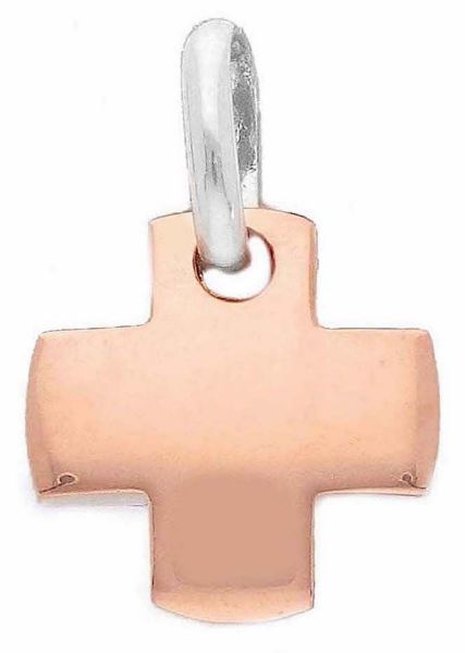 Immagine di Croce quadrata liscia gr 1,9 oro rosa 18k