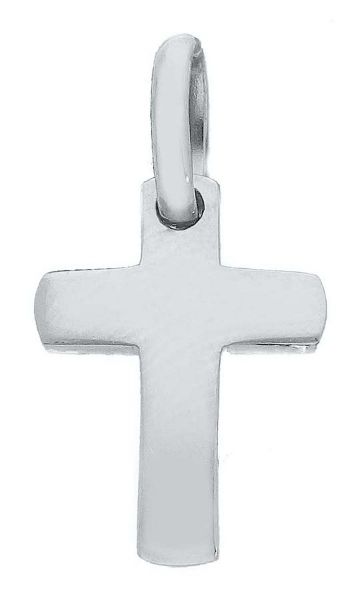 Imagen de Collar Cruz abombada gr 1,45 oro blanco 18k