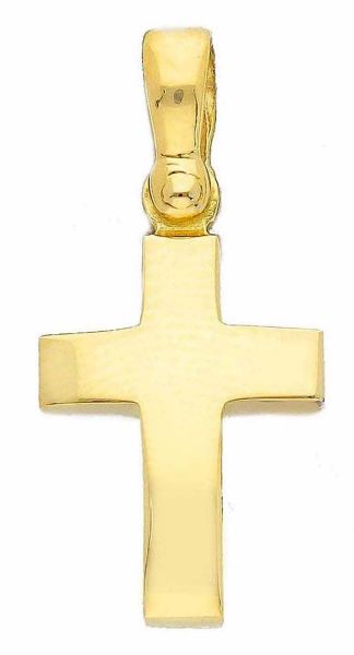 Picture of Solid yellow gold 18k curved Cross Pendant gr 2,3