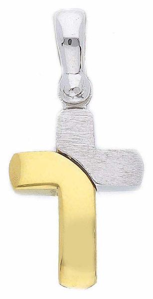 Picture of Designer Cross Necklace gr 2,1 solid yellow / white gold 18k