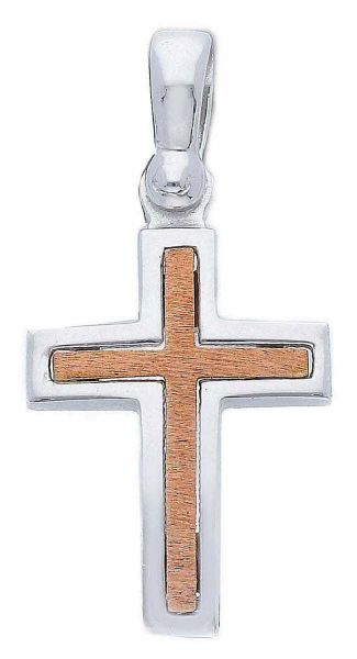 Picture of Double Cross gr 2 solid rose / white gold 18k