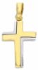 Imagen de Cruz doble gr 2,7 oro bicolor macizo 18k para hombre