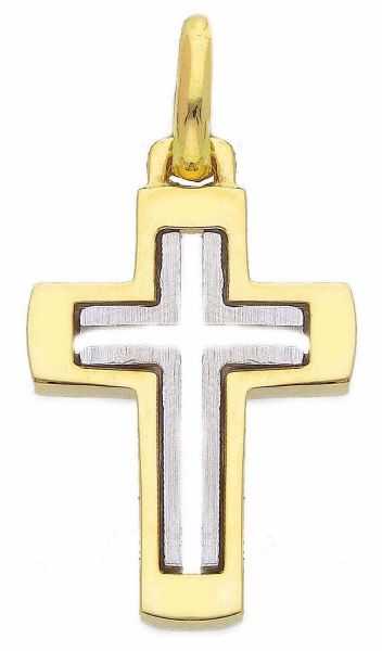 Immagine di Croce tripla latina gr 3,6 oro giallo / bianco 18k