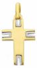 Imagen de Cruz moderna gr 3,5 oro blanco / amarillo macizo 18k
